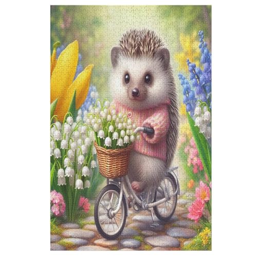 Cute Igel 1000 Teile Puzzles Für Erwachsene, Impossible Puzzle, Geschicklichkeitsspiel Für Die Ganze Familie, Kinder Holzpuzzle 78×53cm von DCCCY