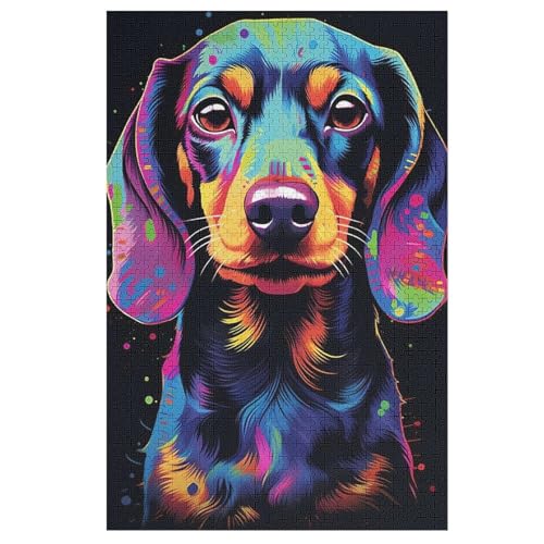 Dackel Hund Holzpuzzle 1000 Teile,Puzzles Für Erwachsene, Impossible Puzzle, Kinder Legespiel 78×53cm Dackel Hund Holzpuzzle 1000 Teile,Puzzles Für Erwachsene, Impossible Puzzle, Kinder Legespiel 78×53cm von DCCCY