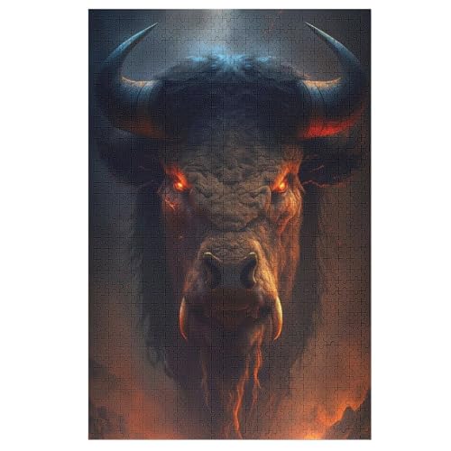 Dämonischer Bison Puzzle Für Erwachsene,1000-teiliges Puzzles, Für Erwachsene Und Kinder,Holzpuzzle,Lernspielzeug, 78×53cm Dämonischer Bison Puzzle Für Erwachsene,1000-teiliges Puzzles, Für Erwachsene Und Kinder,Holzpuzzle,Lernspielzeug, 78×53cm von DCCCY