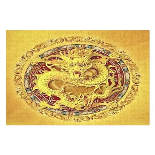 Drache Puzzles 1000 Teile Erwachsener Kniffel Spaß Für Die Ganze Familie, Holzpuzzle Kinder Erwachsene, Impossible Puzzle Schwer （75×50cm） von DCCCY