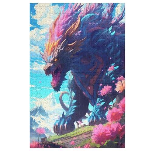 Drache Puzzles 1000 Teile Erwachsener Kniffel Spaß Für Die Ganze Familie, Holzpuzzle Kinder Erwachsene, Impossible Puzzle Schwer 78×53cm von DCCCY