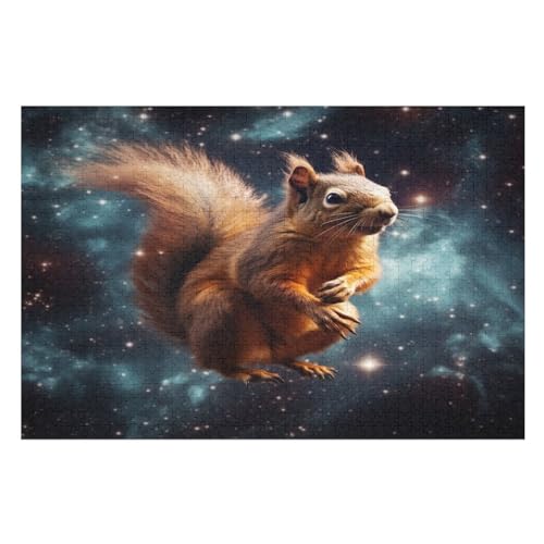 Eichhörnchen Holzpuzzle 1000 Teile,Puzzles Für Erwachsene, Impossible Puzzle, Kinder Legespiel （75×50cm） von DCCCY