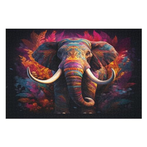 Elefant-Puzzlespiel Aus Holz, 1000 Puzzleteile, Puzzle Für Teenager Und Erwachsene, Kreatives Spielzeug, Puzzles, （75×50cm） von DCCCY