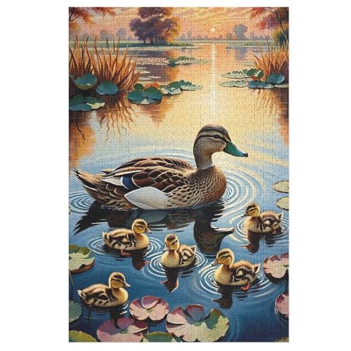 Ente Puzzle 1000 Teile, Holzpuzzle Für Erwachsene Kinder, Impossible Puzzles, Geschicklichkeitsspiel Für Die Ganze Familie 78×53cm von DCCCY