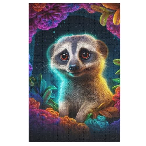 Erdmännchen Holzpuzzle - 1000 Teiliges Jigsaw Knobelspiel - Puzzle Für Erwachsene & Kinder - Outdoor & Reisespielzeug 78×53cm von DCCCY