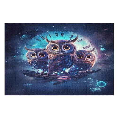 Eule 1000 Teile Premium-Puzzles Für Erwachsene Kinder- Holzpuzzles Spaß Und Lernspiele - Perfekte Puzzle-Geschenke （75×50cm） von DCCCY