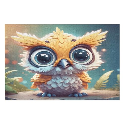 Eule Holzpuzzle 1000 Teile, Knobelspiele Für Erwachsene, Teenager, Puzzles Unmögliche - Kinder Puzzle Zimmer Deko （75×50cm） von DCCCY