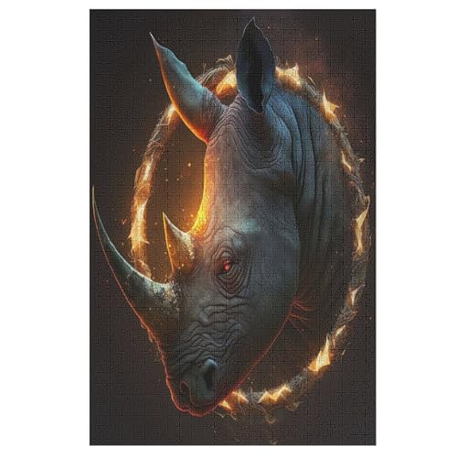 Fire Rhinozeros Head Puzzle 1000 Teile, Holzpuzzle Für Erwachsene Kinder, Impossible Puzzles, Geschicklichkeitsspiel Für Die Ganze Familie 78×53cm Fire Rhinozeros Head Puzzle 1000 Teile, Holzpuzzle Für Erwachsene Kinder, Impossible Puzzles, Geschicklichkeitsspiel Für Die Ganze Familie 78×53cm von DCCCY