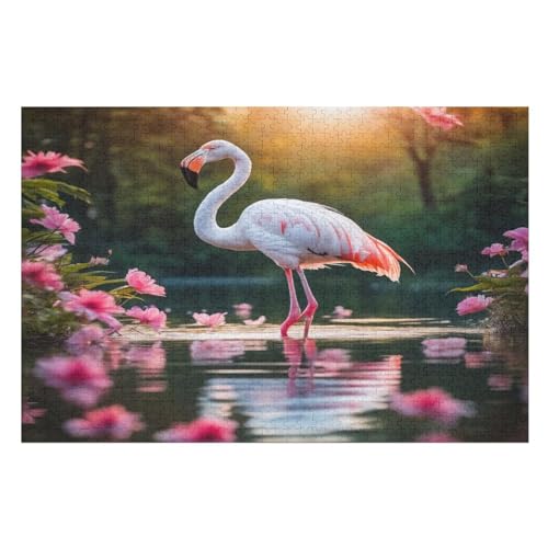 Flamingo Puzzle Für Erwachsene,1000-teiliges Puzzles, Für Kinder,Holzpuzzle,Lernspielzeug, （75×50cm） von DCCCY