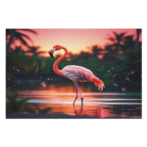 Flamingo Puzzles 1000 Teile Erwachsener Kniffel Spaß Für Die Ganze Familie, Holzpuzzle Kinder Erwachsene, Impossible Puzzle Schwer （75×50cm） von DCCCY