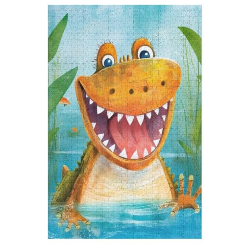 Fröhliches Krokodil Holzpuzzle Erwachsene - 1000 Teiliges Jigsaw Knobelspiel - Puzzle Für Erwachsene & Kinder - Outdoor & Reisespielzeug 78×53cm Fröhliches Krokodil Holzpuzzle Erwachsene - 1000 Teiliges Jigsaw Knobelspiel - Puzzle Für Erwachsene & Kinder - Outdoor & Reisespielzeug 78×53cm von DCCCY
