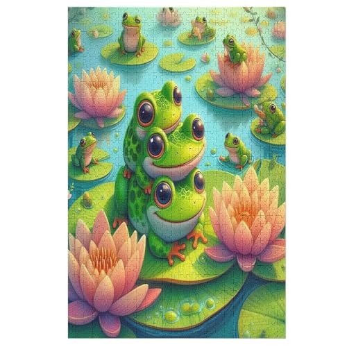Frosch 1000 Teile Puzzle Für Erwachsene, Herausforderung Puzzles - Verringerter Druck Schwieriges Holzpuzzle Für Kinder 12+ 78×53cm Frosch 1000 Teile Puzzle Für Erwachsene, Herausforderung Puzzles - Verringerter Druck Schwieriges Holzpuzzle Für Kinder 12+ 78×53cm von DCCCY