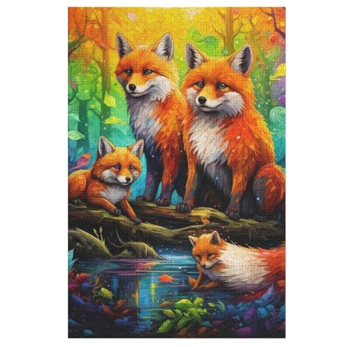 Fuchs Puzzles 1000 Teile Erwachsener Kniffel Spaß Für Die Ganze Familie, Holzpuzzle Kinder Erwachsene, Impossible Puzzle Schwer 78×53cm von DCCCY