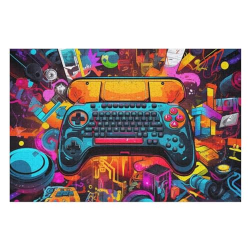 Gamecontroller Puzzle 1000 Teile, Holzpuzzle Herausforderndes Geschicklichkeitsspiel Für Die Ganze Familie, Kinder Erwachsenenpuzzle Ab 12 Jahren （75×50cm） von DCCCY