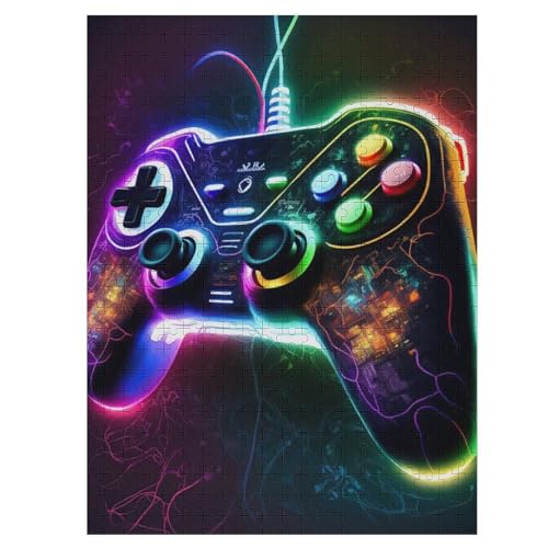 Gaming Neon Gamepad Puzzle, Puzzles Für Erwachsene Kinder, 500 Teile Holzpuzzle, Für Jugendliche & Erwachsene Herausforderungsspielzeug 55×41cm Gaming Neon Gamepad Puzzle, Puzzles Für Erwachsene Kinder, 500 Teile Holzpuzzle, Für Jugendliche & Erwachsene Herausforderungsspielzeug 55×41cm von DCCCY
