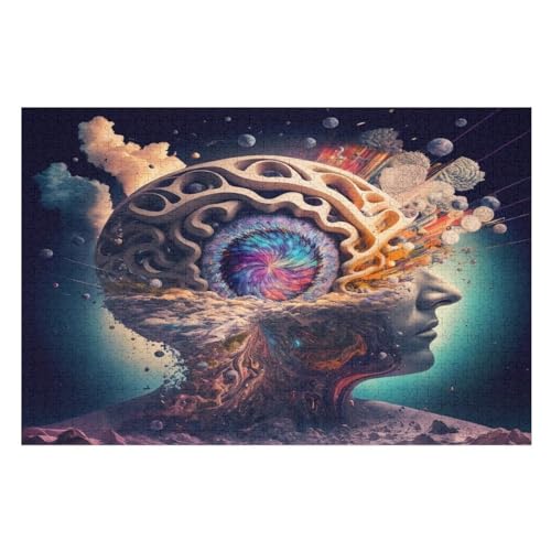 Gehirnkunst 1000 Teile Puzzles Für Erwachsene, Impossible Puzzle, GesKükenlichkeitsspiel Für Die Ganze Familie, Kinder Holzpuzzle （75×50cm） von DCCCY
