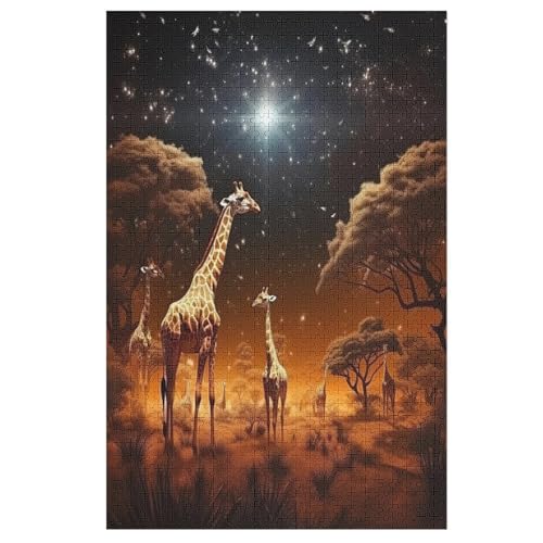 Giraffe 1000 Teile Puzzles Für Erwachsene, Impossible Puzzle, Geschicklichkeitsspiel Für Die Ganze Familie, Kinder Holzpuzzle 78×53cm von DCCCY