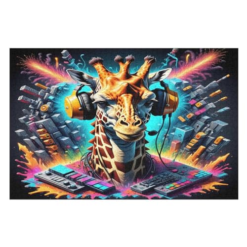 Giraffe 1000 Teile Puzzles Für Erwachsene,Holzpuzzle - Verringerter Druck Schwieriges Unmögliche Puzzle Für 12+ Kinder （75×50cm） von DCCCY