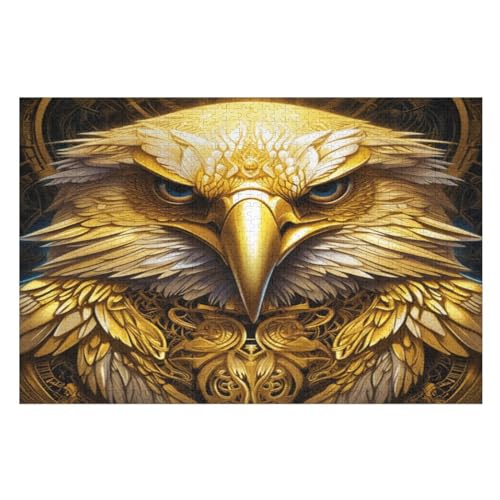Golden Adler Puzzles 1000 Teile Erwachsener Kniffel Spaß Für Die Ganze Familie, Holzpuzzle Kinder Erwachsene, Impossible Puzzle Schwer （75×50cm） von DCCCY