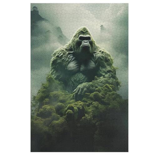 Gorilla -Puzzle, 1000 Teile,Holzpuzzle Für Erwachsene Kinder, Lustiges Spielzeug, Denkspiel, Bildungsspiel, 78×53cm von DCCCY