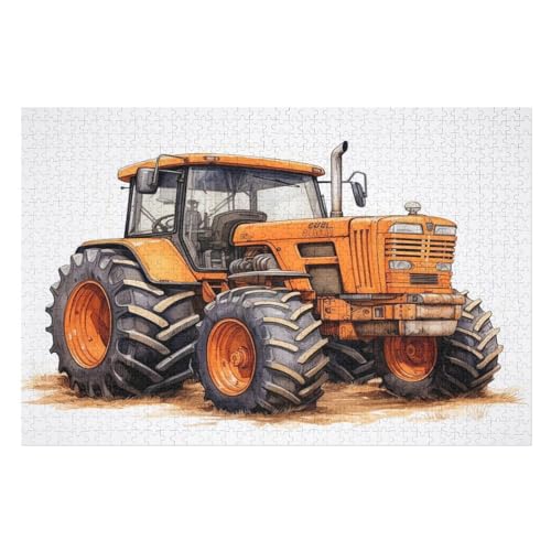 Green Traktor Holzpuzzle - Puzzle Für Erwachsene, 1000-teilige Puzzles Für Teenager Und Kinder, Herausfordernde Spiele （75×50cm） von DCCCY