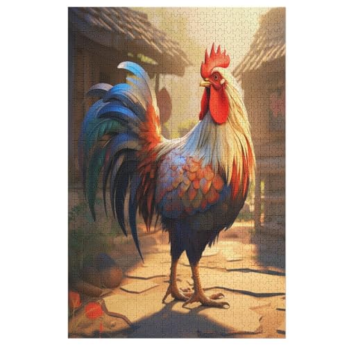 Hahn Holzpuzzle - 1000 Teiliges Jigsaw Knobelspiel - Puzzle Für Erwachsene & Kinder - Outdoor & Reisespielzeug 78×53cm von DCCCY