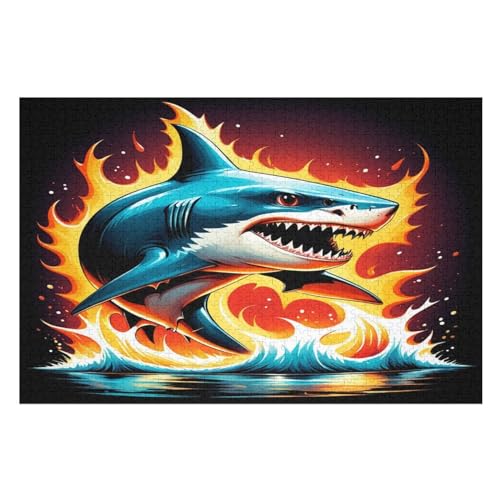 Hai 1000 Teile Puzzles, Wood Craft, Hochwertiges Modernes Puzzle, DIY, Für Erwachsene Und Kinder Ab 12 Jahren, （75×50cm） von DCCCY