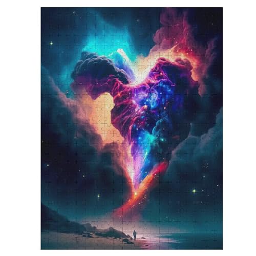 Herz 500 Teile Premium-Puzzles Für Erwachsene Kinder- Holzpuzzles Spaß Und Lernspiele - Perfekte Puzzle-Geschenke 55×41cm von DCCCY