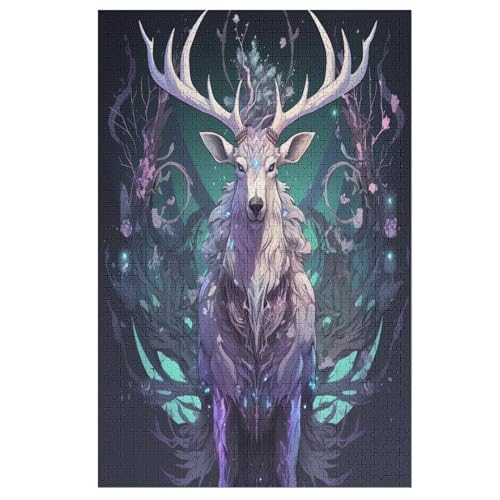 Hirsch 1000 Teile Puzzles Für Erwachsene, Impossible Puzzle, Geschicklichkeitsspiel Für Die Ganze Familie, Kinder Holzpuzzle 78×53cm von DCCCY