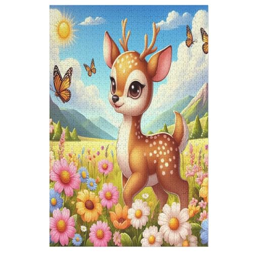 Hirsch 1000 Teile Puzzles Für Erwachsene, Impossible Puzzle, Geschicklichkeitsspiel Für Die Ganze Familie, Kinder Holzpuzzle 78×53cm von DCCCY