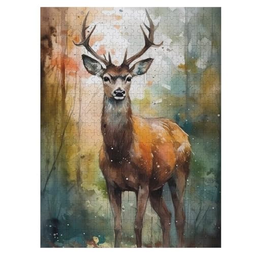 Hirsch-Puzzle Für Erwachsene, 500 Teile, Holzpuzzle, Kinderpuzzle, Dekompressionsspiel, Spielzeugpuzzle 55×41cm Hirsch-Puzzle Für Erwachsene, 500 Teile, Holzpuzzle, Kinderpuzzle, Dekompressionsspiel, Spielzeugpuzzle 55×41cm von DCCCY