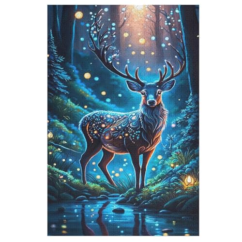 Hirsch-Puzzlespiel Aus Holz, 1000 Puzzleteile, Puzzle Für Teenager Und Erwachsene, Kreatives Spielzeug, Puzzles, 78×53cm von DCCCY
