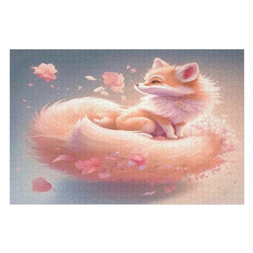 Holzpuzzle Fuchs Puzzle 1000 Teile Erwachsene Klassische Pädagogisches Spielzeug Kinder Lernspiel Herausforderndes Puzzles （75×50cm） von DCCCY