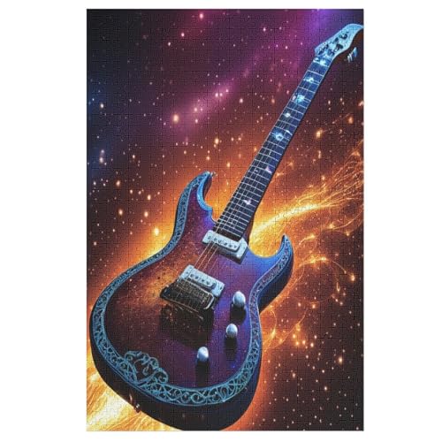 Holzpuzzle Gitarre Puzzle 1000 Teile Erwachsene Klassische Pädagogisches Spielzeug Kinder Lernspiel Herausforderndes Puzzles 78×53cm von DCCCY