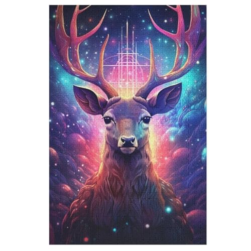 Holzpuzzle Hirsch Puzzle 1000 Teile Erwachsene Klassische Pädagogisches Spielzeug Kinder Lernspiel Herausforderndes Puzzles 78×53cm von DCCCY