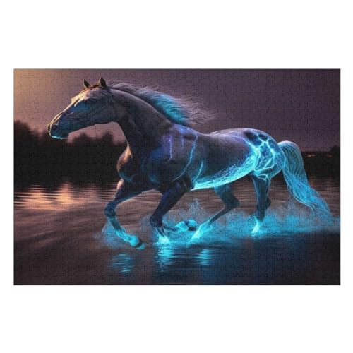 Holzpuzzle Horse Puzzle 1000 Teile Erwachsene Klassische Pädagogisches Spielzeug Kinder Lernspiel Herausforderndes Puzzles （75×50cm） von DCCCY