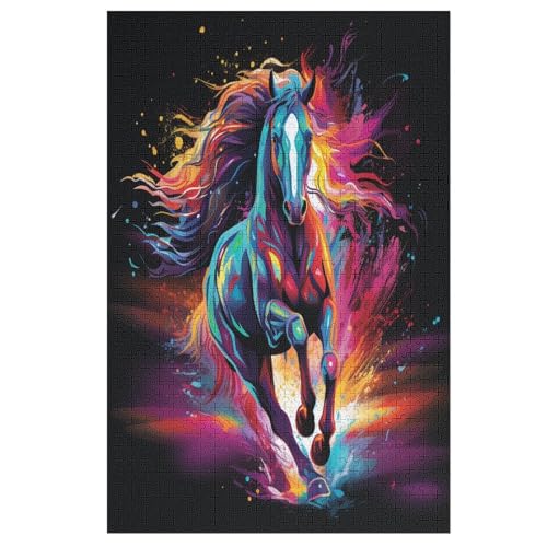 Holzpuzzle Horse Puzzle 1000 Teile Erwachsene Klassische Pädagogisches Spielzeug Kinder Lernspiel Herausforderndes Puzzles 78×53cm von DCCCY