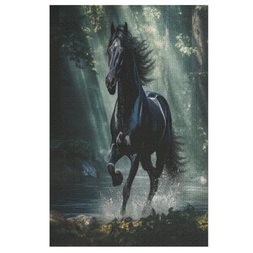 Holzpuzzle Horse Puzzle 1000 Teile Erwachsene Klassische Pädagogisches Spielzeug Kinder Lernspiel Herausforderndes Puzzles 78×53cm von DCCCY