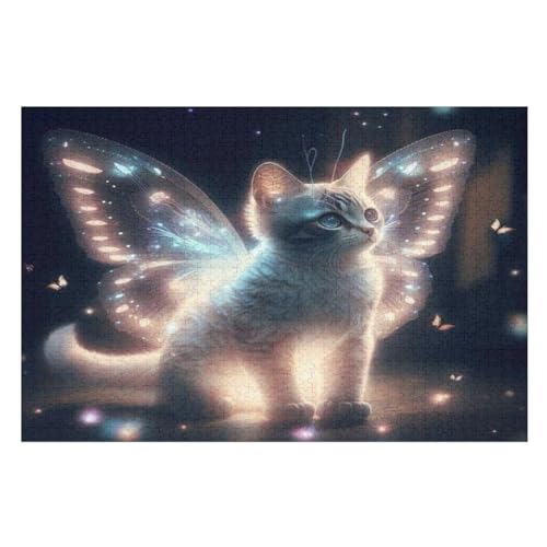 Holzpuzzle Katze Puzzle 1000 Teile Erwachsene Klassische Pädagogisches Spielzeug Kinder Lernspiel Herausforderndes Puzzles （75×50cm） von DCCCY