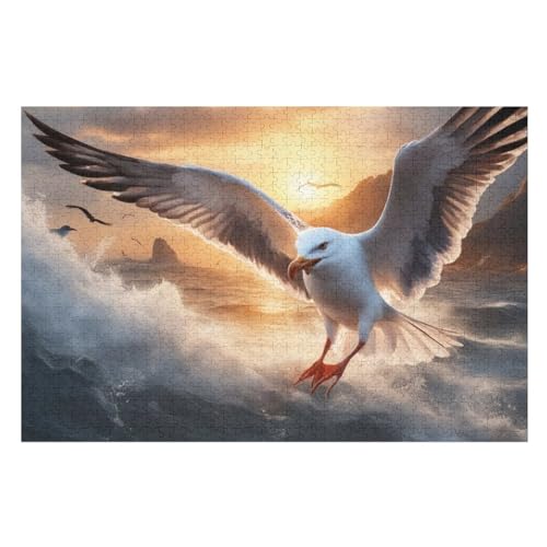 Holzpuzzle Möwe Puzzle 1000 Teile Erwachsene Klassische Pädagogisches Spielzeug Kinder Lernspiel Herausforderndes Puzzles （75×50cm） von DCCCY