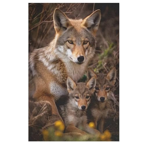 Holzpuzzle Wolf Puzzle 1000 Teile Erwachsene Klassische Pädagogisches Spielzeug Kinder Lernspiel Herausforderndes Puzzles 78×53cm von DCCCY
