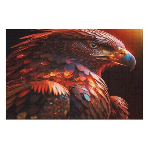 Holzpuzzles 1000 Teile Adler -Puzzle Für Jungen Und Mädchen, Schwierigkeitsgrad, Lernspiele, Familienspielzeug （75×50cm） von DCCCY