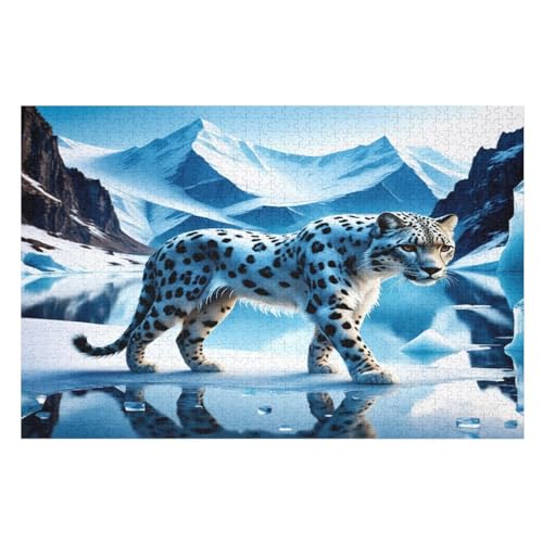 Holzpuzzles 1000 Teile Gepard -Puzzle Für Jungen Und Mädchen, Schwierigkeitsgrad, Lernspiele, Familienspielzeug （75×50cm） von DCCCY