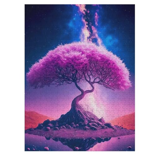 Holzpuzzles 500 Teile Kosmischer Lebensbaum -Puzzle Für Jungen Und Mädchen, Schwierigkeitsgrad, Lernspiele, Familienspielzeug 55×41cm von DCCCY