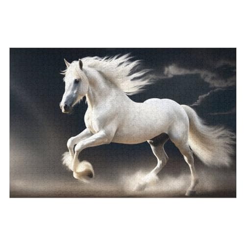 Horse Puzzle 1000 Teile, Holzpuzzle Herausforderndes GesKükenlichkeitsspiel Für Die Ganze Familie, Kinder Erwachsenenpuzzle Ab 12 Jahren （75×50cm） von DCCCY