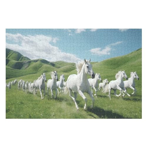 Horse Puzzles 1000 Teile Erwachsener Kniffel Spaß Für Die Ganze Familie, Holzpuzzle Kinder Erwachsene, Impossible Puzzle Schwer （75×50cm） von DCCCY