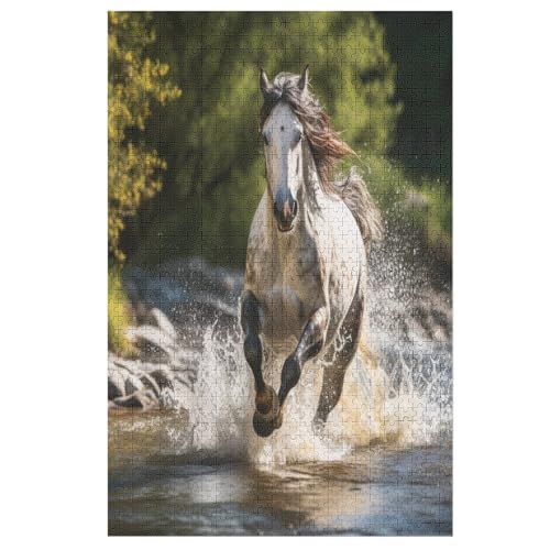 Horse Puzzles 1000 Teile Erwachsener Kniffel Spaß Für Die Ganze Familie, Holzpuzzle Kinder Erwachsene, Impossible Puzzle Schwer 78×53cm von DCCCY