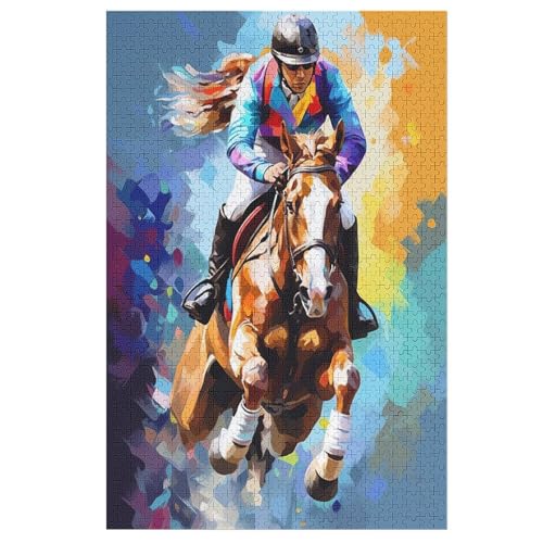 Horse Rennen 1000 Teile Puzzles Für Erwachsene, Impossible Puzzle, Geschicklichkeitsspiel Für Die Ganze Familie, Kinder Holzpuzzle 78×53cm Horse Rennen 1000 Teile Puzzles Für Erwachsene, Impossible Puzzle, Geschicklichkeitsspiel Für Die Ganze Familie, Kinder Holzpuzzle 78×53cm von DCCCY