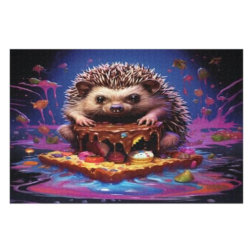 Igel Puzzles 1000 Teile Erwachsener Kniffel Spaß Für Die Ganze Familie, Holzpuzzle Kinder Erwachsene, Impossible Puzzle Schwer （75×50cm） von DCCCY