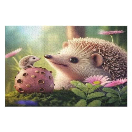 Igel Puzzles 1000 Teile Erwachsener Kniffel Spaß Für Die Ganze Familie, Holzpuzzle Kinder Erwachsene, Impossible Puzzle Schwer （75×50cm） von DCCCY
